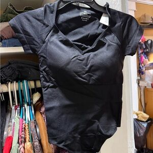 Black Short Sleeve Bodysuit